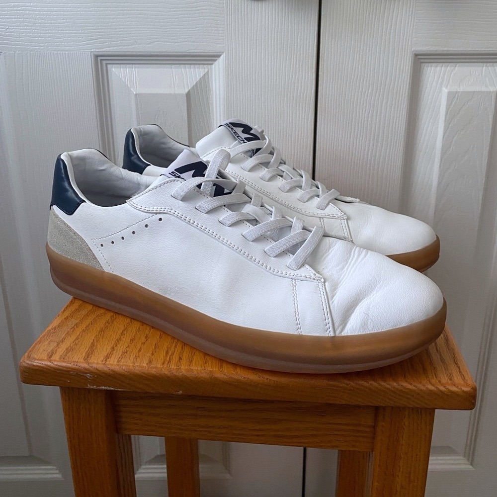 SKECHERS x MARK NASON New Wave Cup‎ Hux White and Navy Sneakers SZ 13